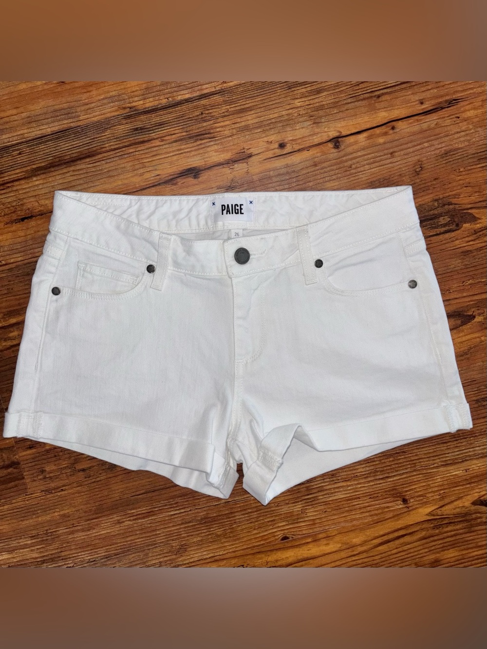 PAIGE Jimmy Jimmy White Denim Shorts